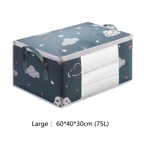 Складная сумка для хранения одеял, вместительная сумка для сортировки одеял с ручками, органайзер для одежды, пылезащитная коробка