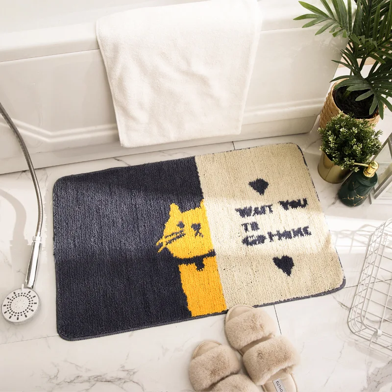 

Cute Animal Bath Mat Soft Absorbent Bathroom Carpet Anti-slip Floor Mat Hallway Entrance Doormat Home Decor Living Room Rug