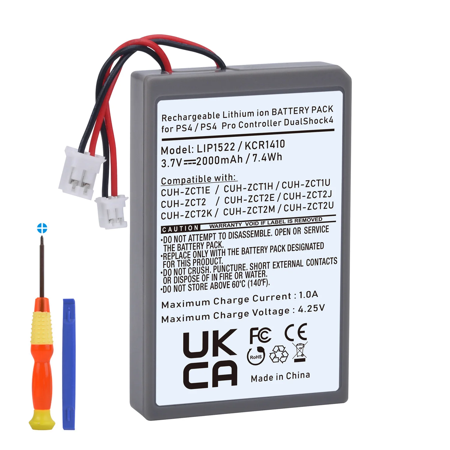 Фото Аккумулятор LIP1522 KCR1410 для беспроводного контроллера Sony PS4 Pro Slim PlayStation 4 DualShock4 V1 V2 CUH-ZCT1E ZCT1U ZCT2 №1