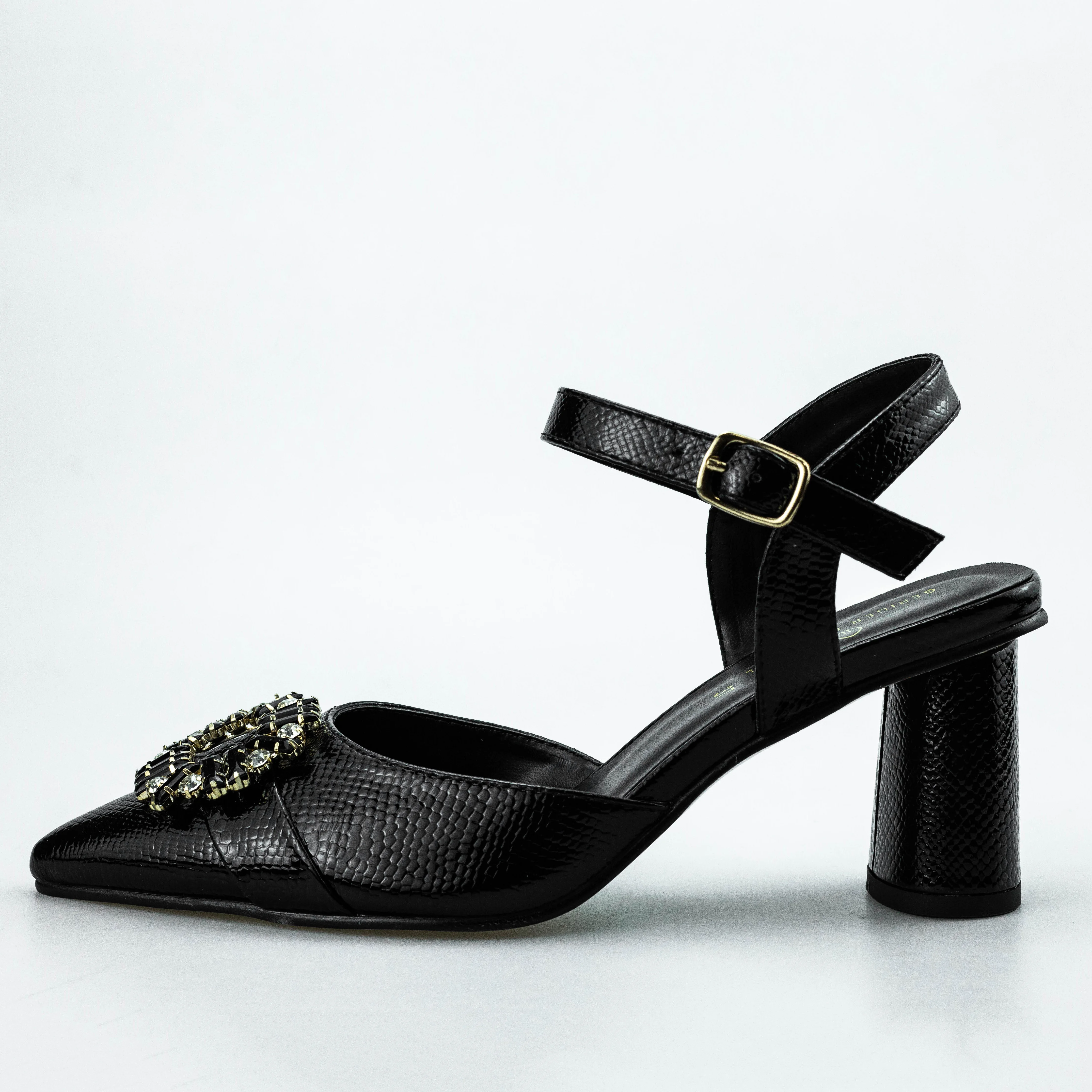 2027-3 Rhinestone Button Classic Designer Shoes Women's Pumps Square Heels Ankle Strap Ladies Shoes Wedding Bridal High Heels