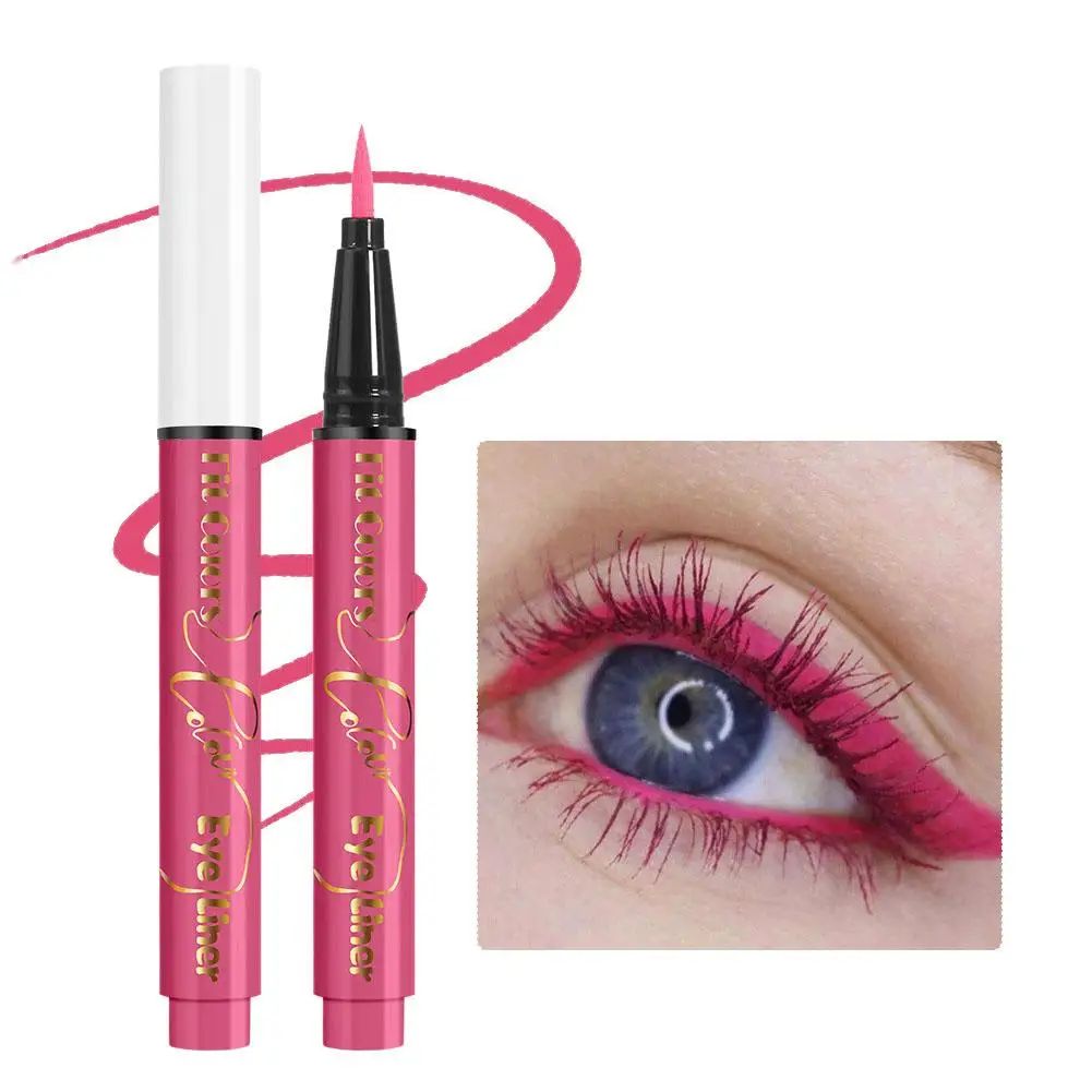 12-цветная жидкая подводка для глаз неонового цвета Хэллоуина черная ручка