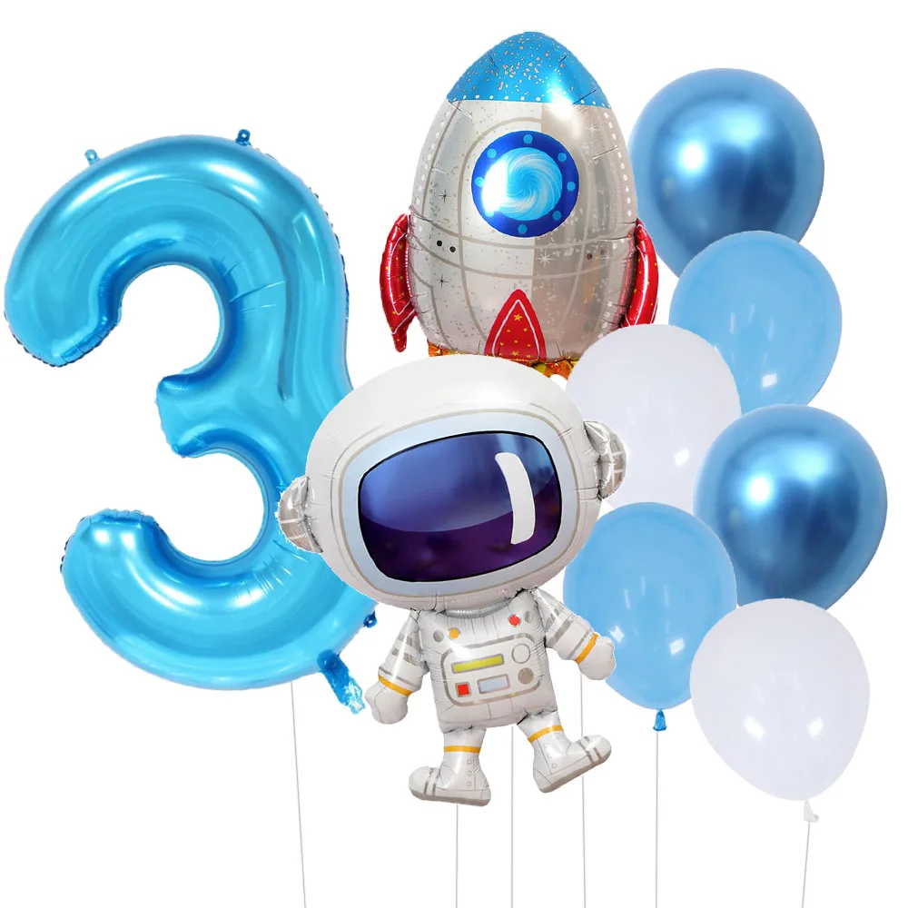 Космическое пространство 0-9 комплект воздушных шаров с номером астронавт