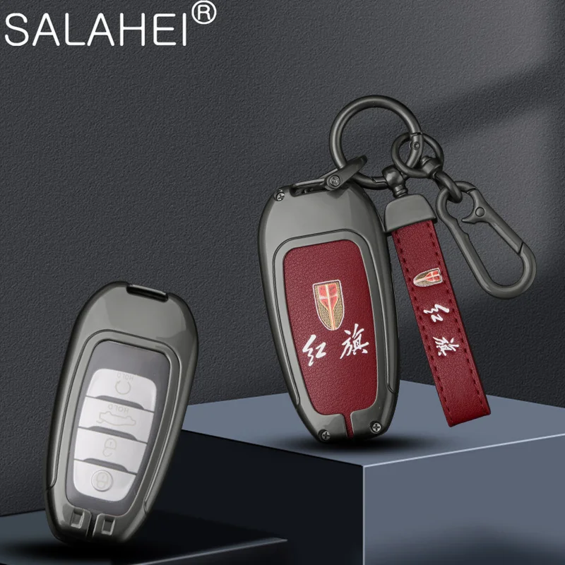 

Zinc Alloy Car Key Case Full Cover Protector Holder Shell For FAW Hongqi H5 E-HS9 H9 HS9 HS5 HS7 2020 2021 Keychain Accessories