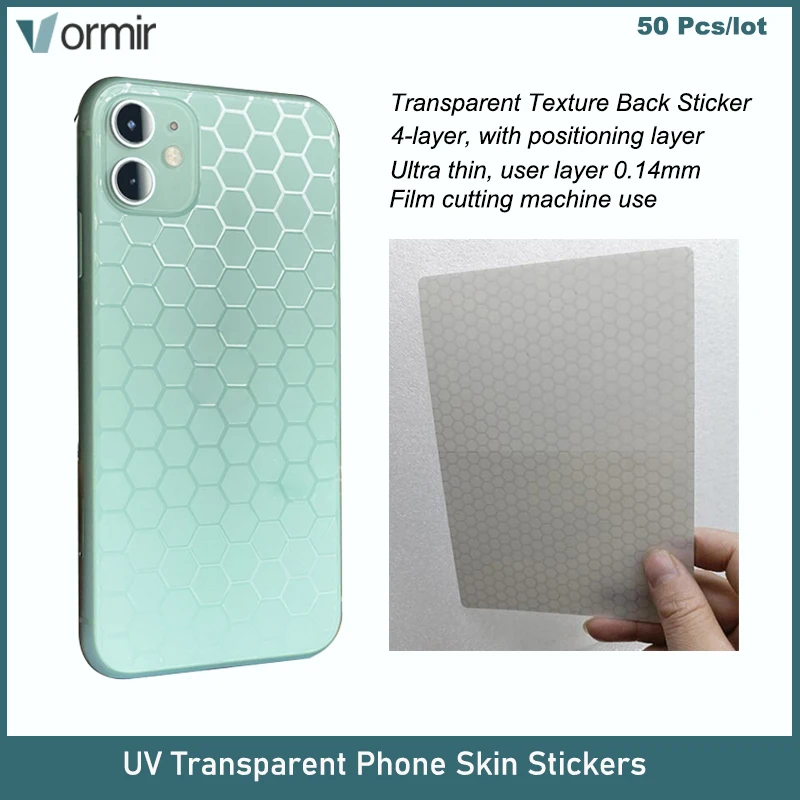 Vormir UV Transparent Smartphone Stickers for Unlimited Cutting Machine Hydrogel Screen Protector Skins Back Cover Glass Films