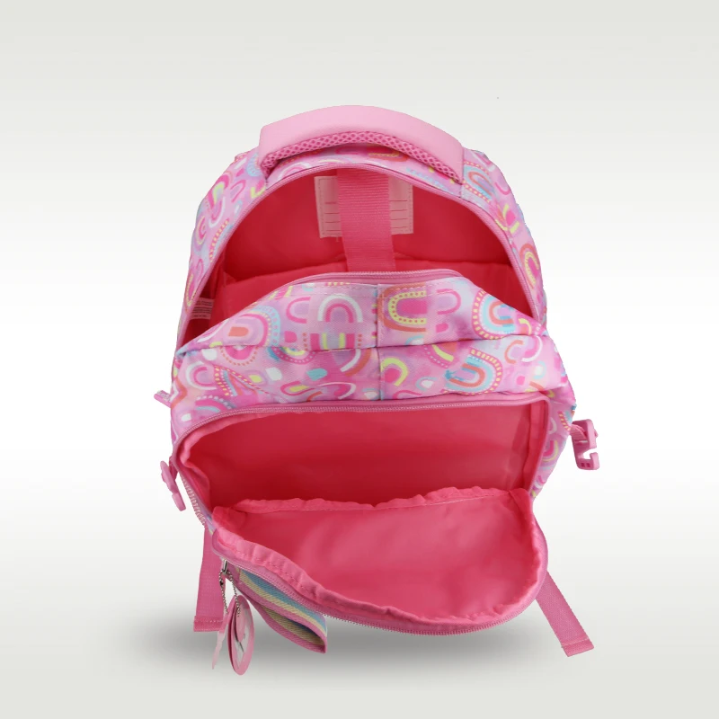 Australian Original Smiggle Children's Schoolbag Female Primary School Backpack Pink Rainbow Korean Version 7-12 Years 16 Inches