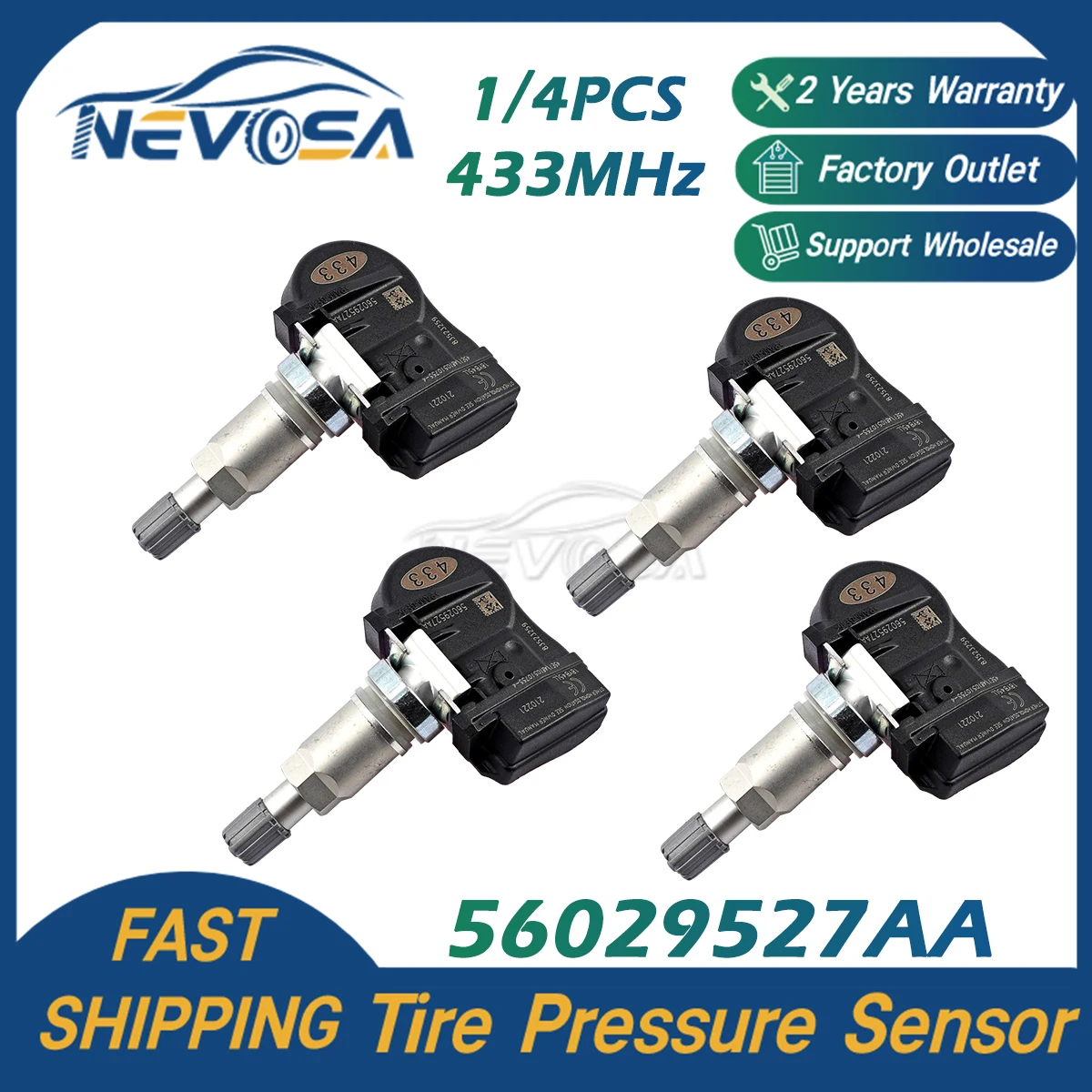 

Nevosa 56029527AA 68078768AC 433MHz TPMS Car Tire Pressure Monitoring System For Chrysler 200 300 Sebring Dodge Journey Charger