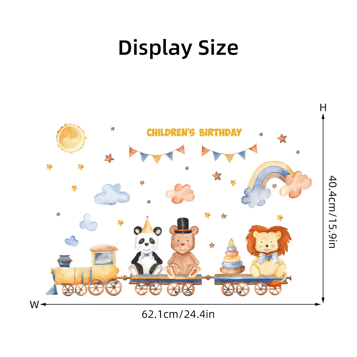 Цирковые самоклеящиеся настенные наклейки в виде детских животных паровой поезд
