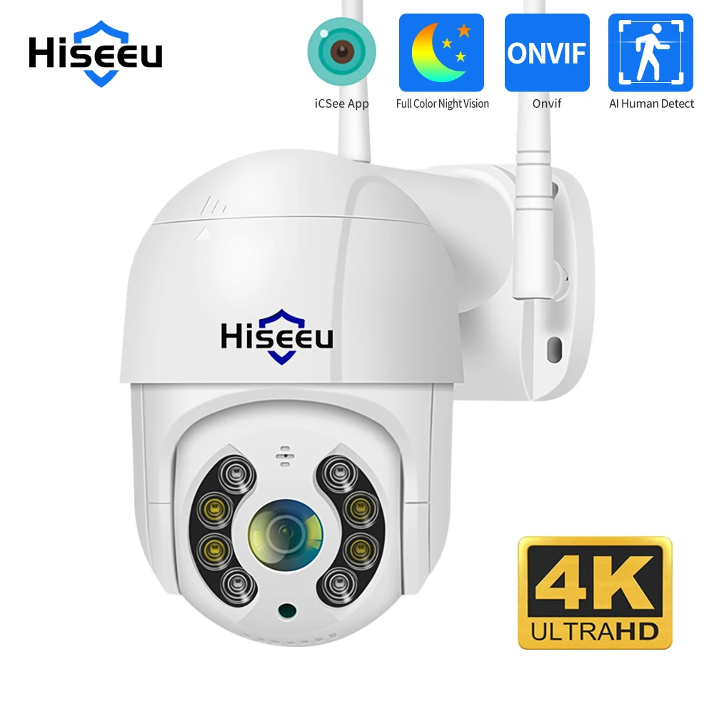 

IP-камера Hiseeu, 4K, 8 Мп, PTZ, Wi-Fi, 5-кратное увеличение, 5 МП, 3 Мп, 1080P