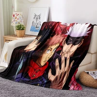 custom blanket anime jujutsu kaisen flannel soft warm blanket printed quilt bedding travel office fashion throw blanket