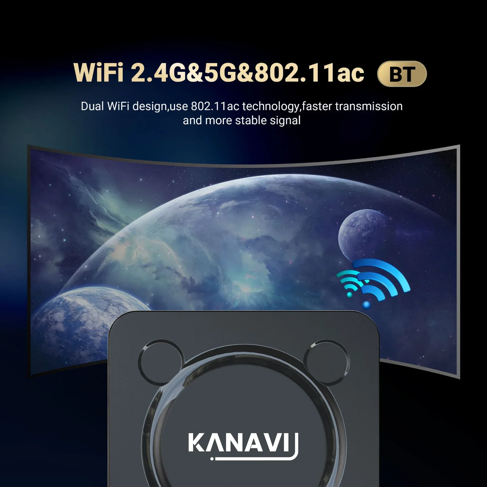 Android13 Smart TV Box Kanavi Amlogic S905W2 4K HD поддержка двойной Wi-Fi