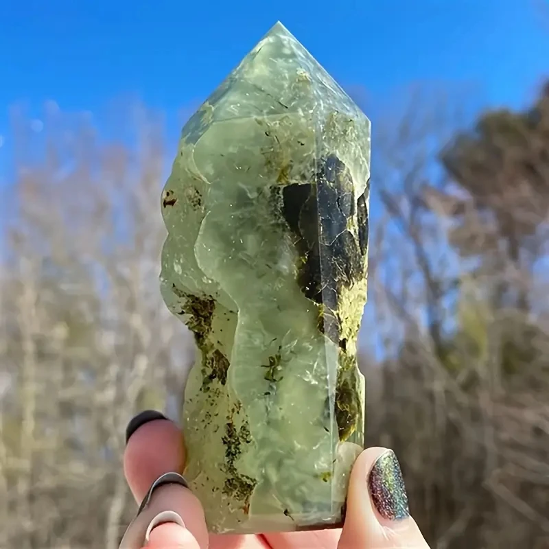 

Зеленый Кристалл Пренита Друзовая Башня sisterstone