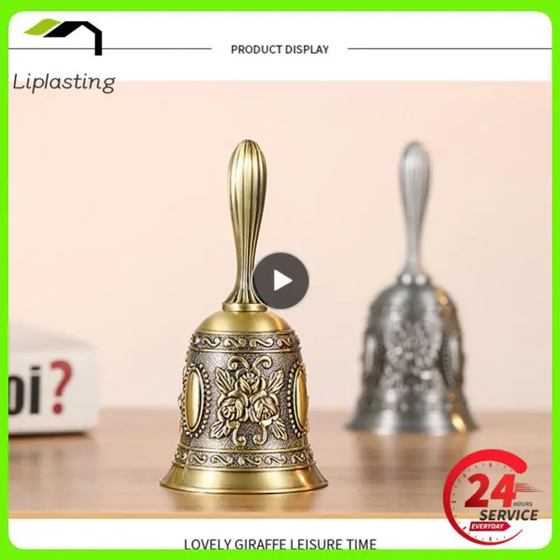 

Chinese Mini Sculpture Multi-purpose Antique Metal Call Bells Alarm Unique Brass Handicraft Bell Hand Call Bell Home Decoration