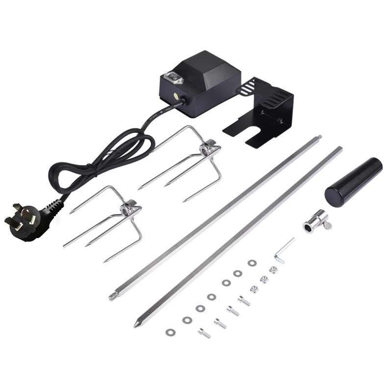 Automatic BBQ Grill Rotisserie Electric Motor Outdoor Spit Roaster Rod Charcoal