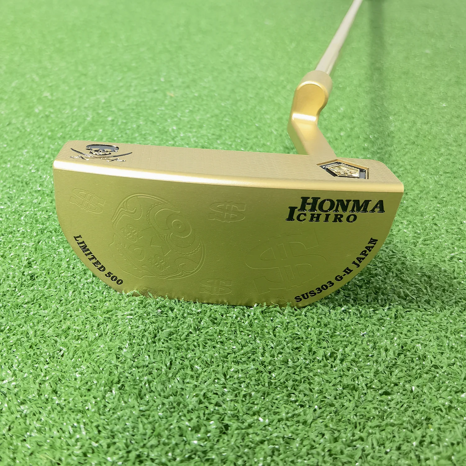 Original OEM ICHIRO HONMA Golf Clubs New Limited Edition G-II Semicircle Gold Putters 33/34/35inch with Shaft Headcover