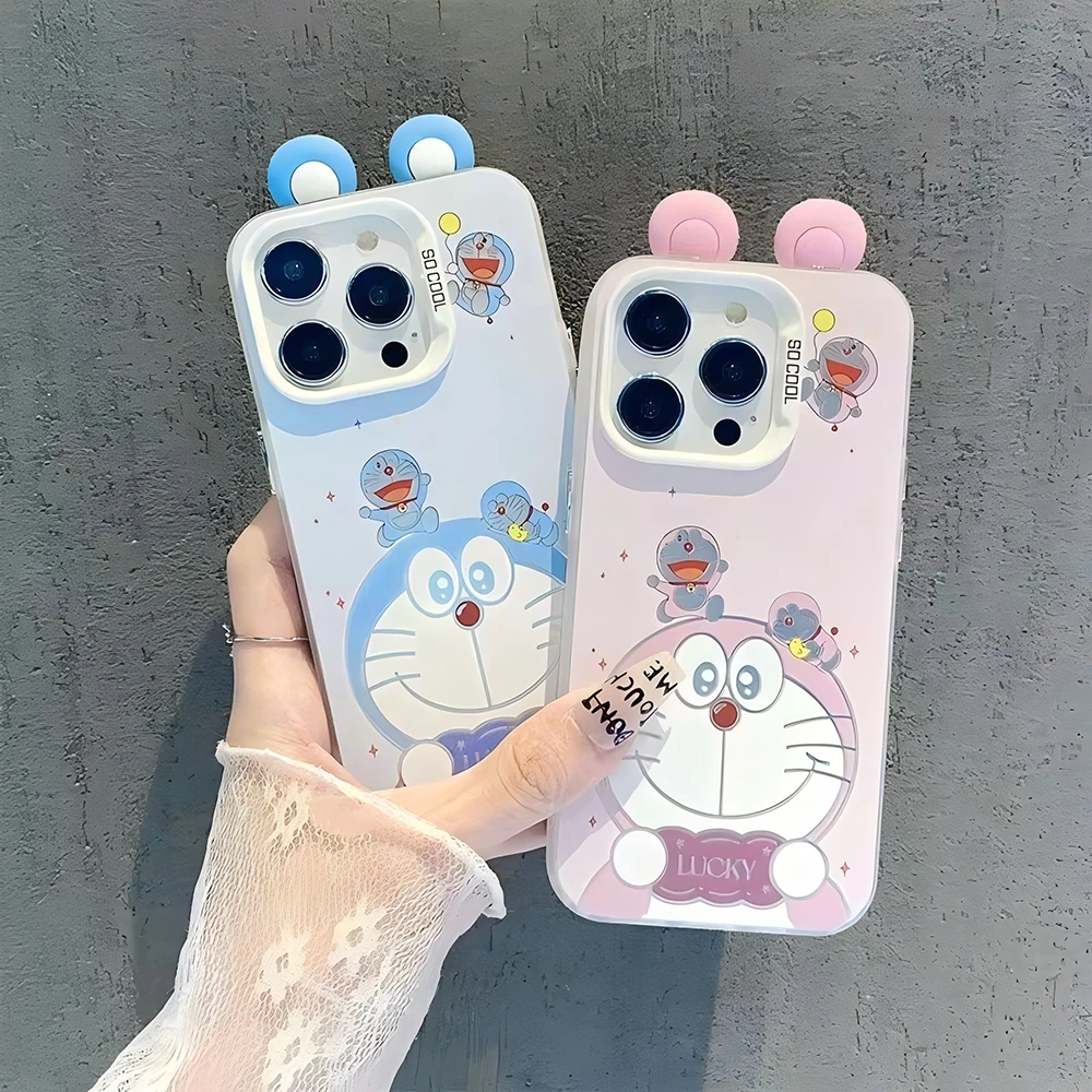 Lovely D-Doraemon Couple Phone Case for OPPO A16 A17 A18 A31 A37 A38 A55 A57 A58 A74 A76 A78 A94 A98 4G 5G Y2k Matte Shockproof