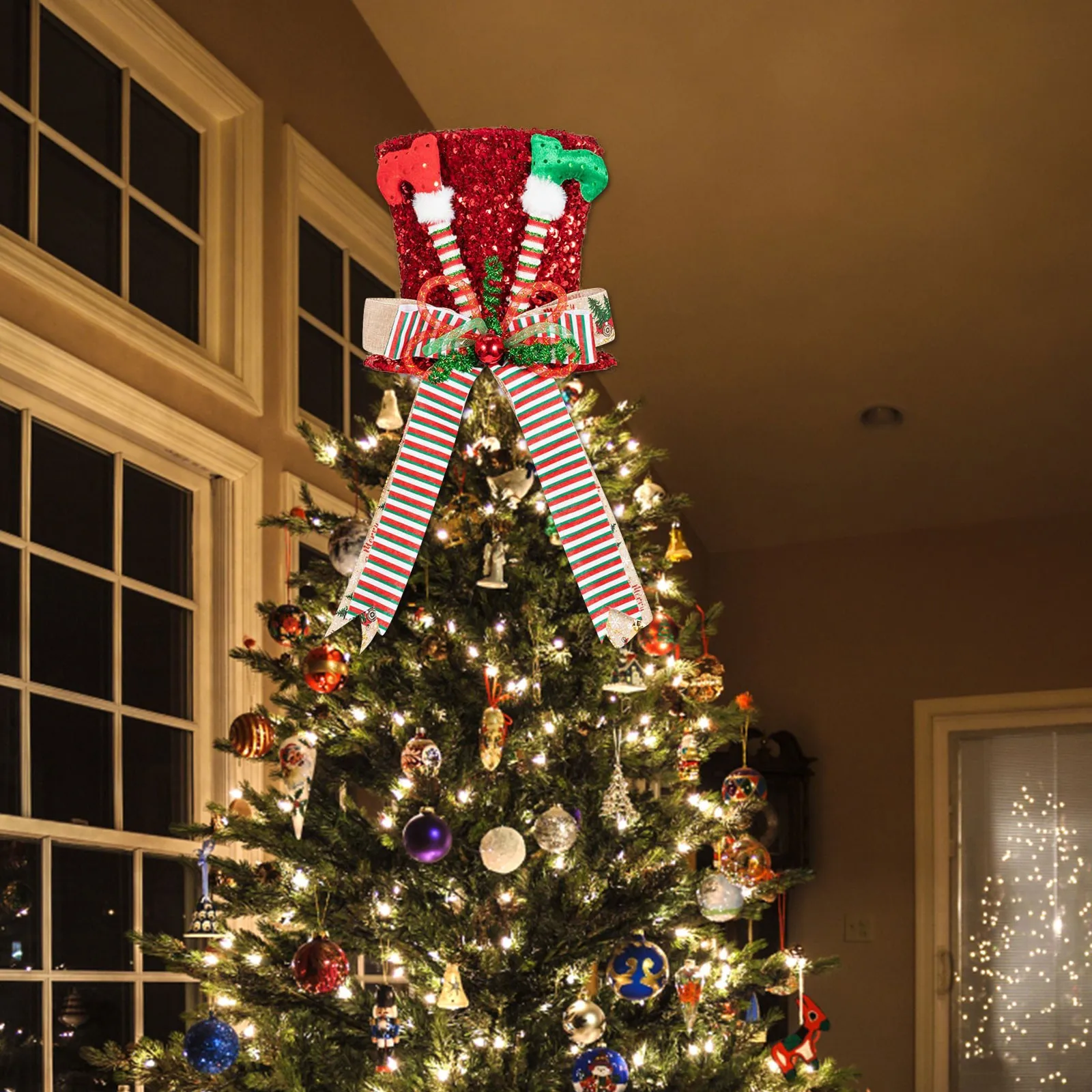 Шляпа-топпер для рождественской елки забавная шляпа-топпер с ногами шляпа-котел