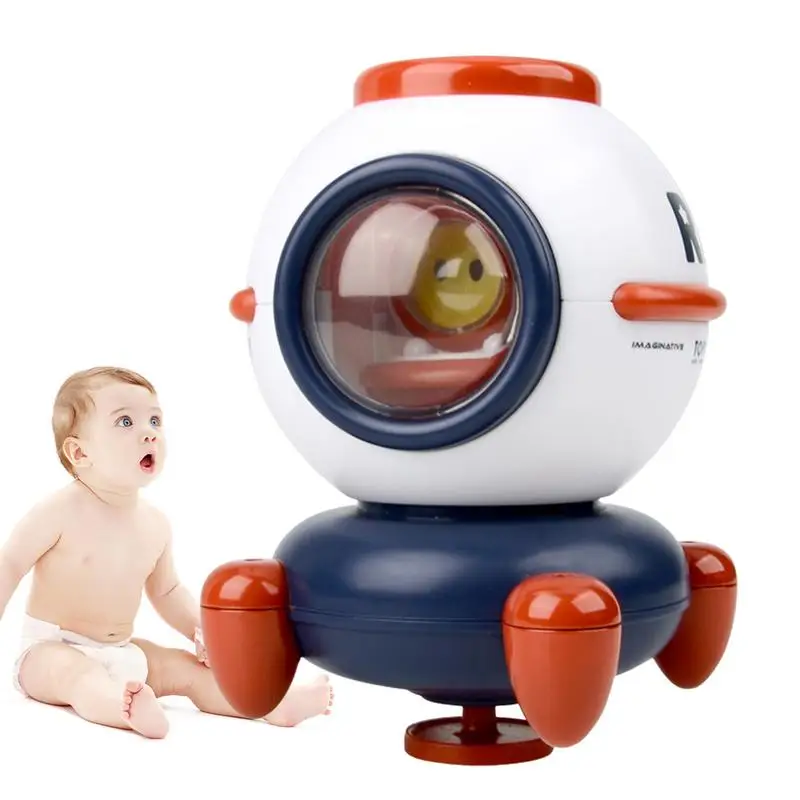 

Kid Bath Toys Spaceship Rotating Bathtub Toys With Light Cute Interesting Bath Toys Safe For Shower Room Swimming Pool Tub