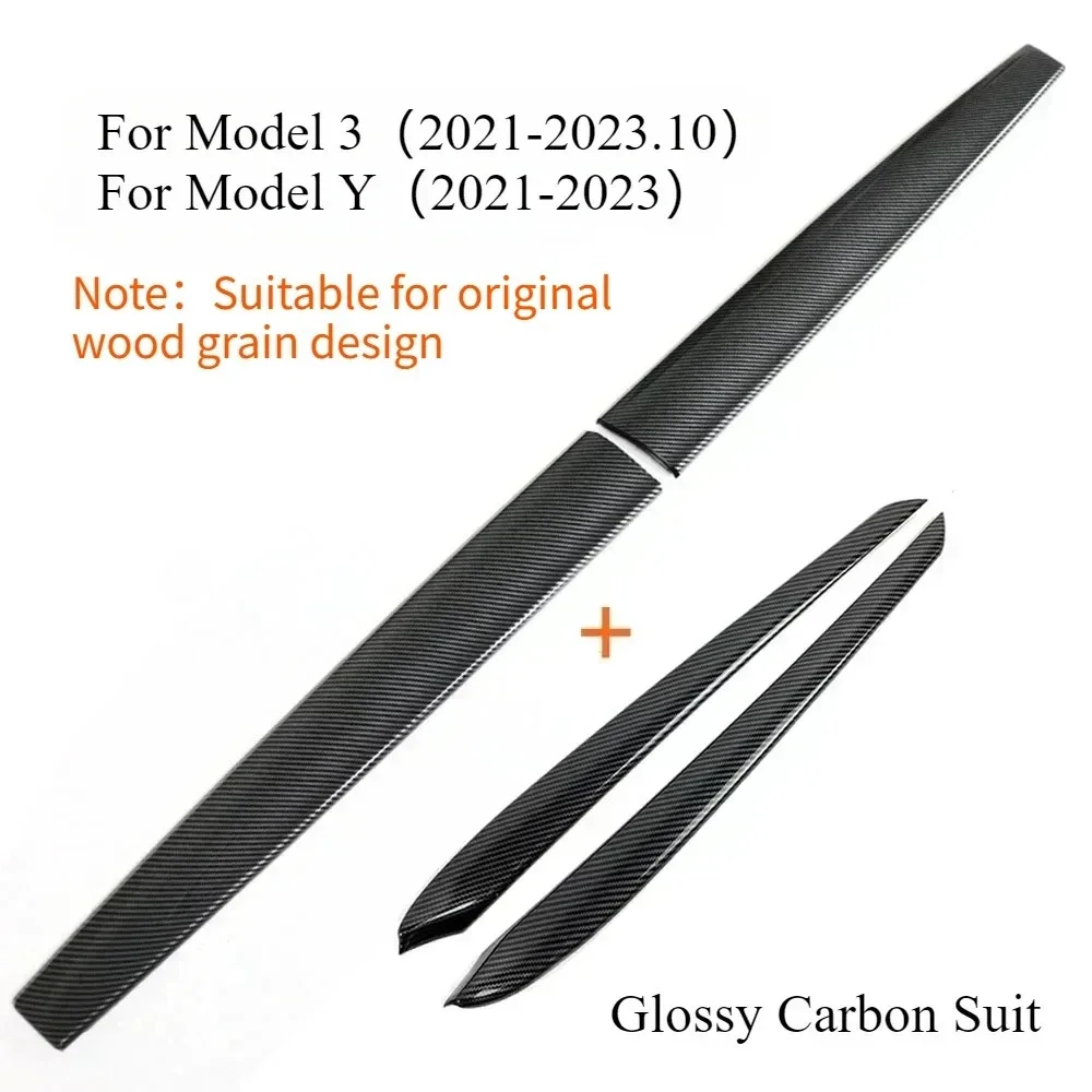 

Для Tesla Model 3 Model Y 2017-2024 отделка приборной панели, накладка на панель центральной консоли, наклейка из АБС-пластика, автомобильные аксессуары из углеродного волокна