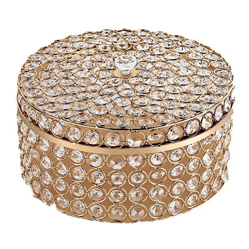 

European Crystal Candy Tray Cosmetics Jewelry Storage Box Wedding Decoration Props Fruit Plate
