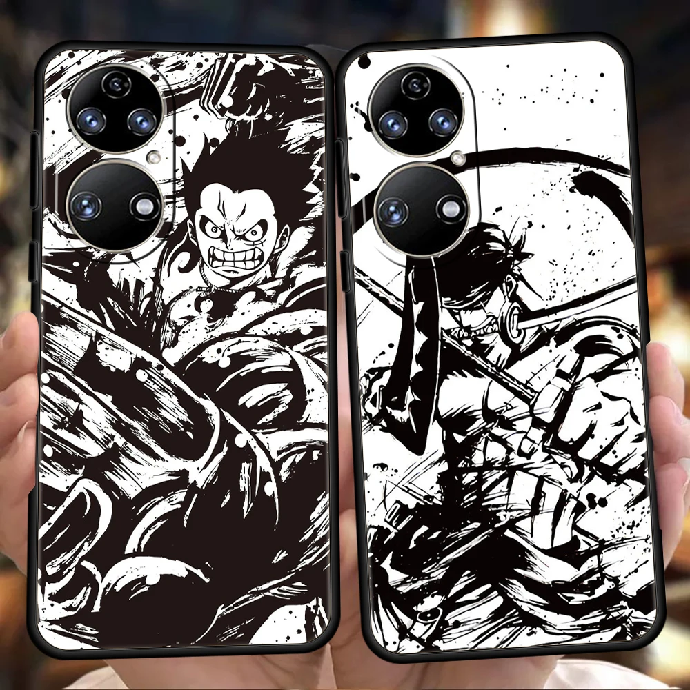 

One Piece Dark Black Soft Cover For Huawei P50 P40 P30 P20 Pro P Smart Z Y6 Y7 Y9 Y7A Y6P Y9S 2019 P40 Lite E Shockproof Shell