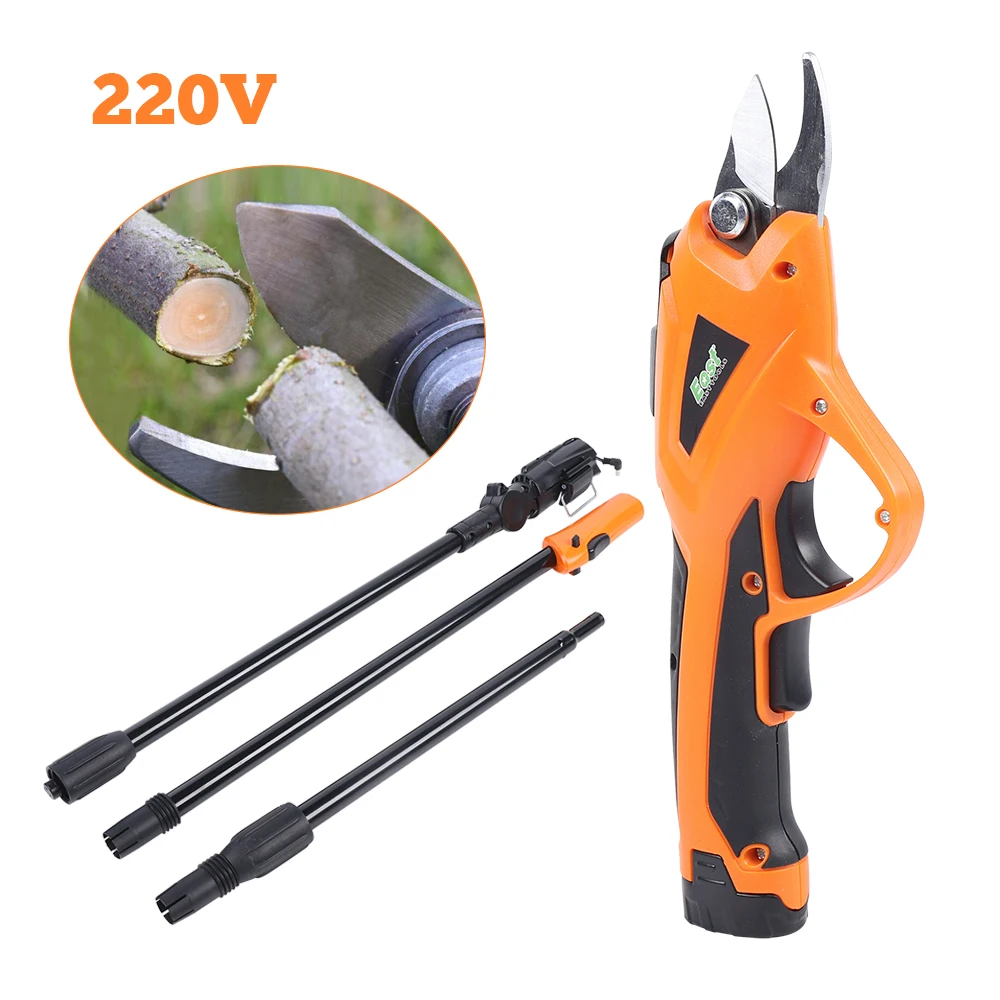 

Electric Cordless Gardening Pruning Shears Battery Pruning Shears Telescopic Handle + Charger 2m Extension Pole