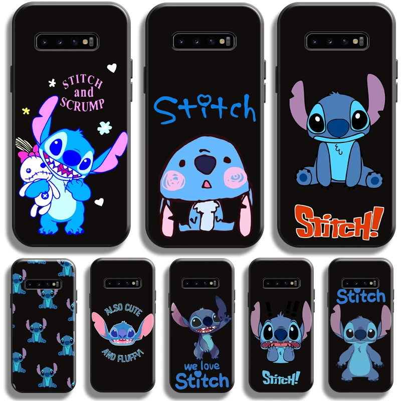 

Cartoon Cute Lilo Stitch For Samsung Galaxy S10 S10 Plus S10 Lite S10E S10 5G Phone Case Black Silicone Cover Funda Soft Back