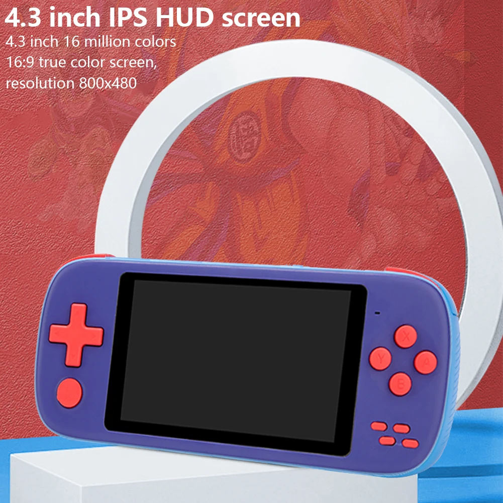 

Игровая консоль в ретро стиле, 4,3 дюйма, IPS экран, 6800 игр, встроенный микрофон, поддержка 10 симуляторов