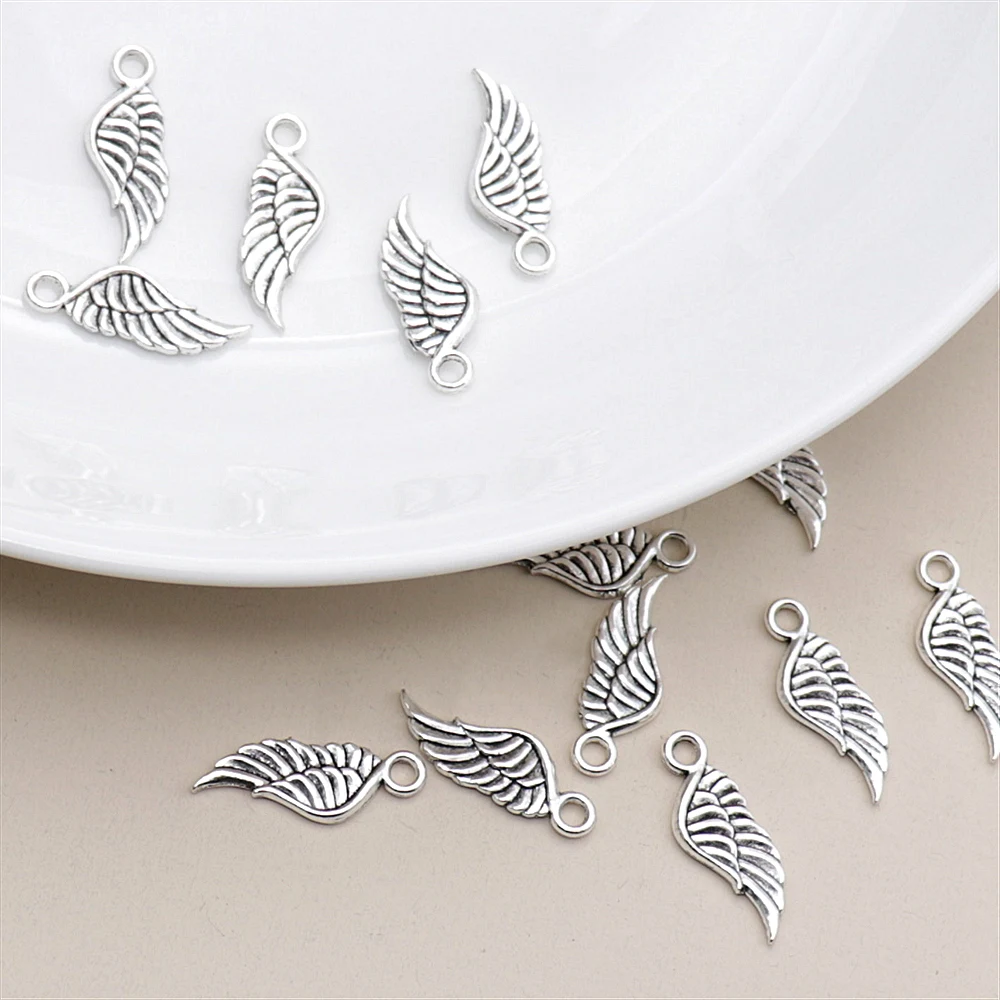 

30 шт., подвеска в виде перьев и крыльев для женского ожерелья