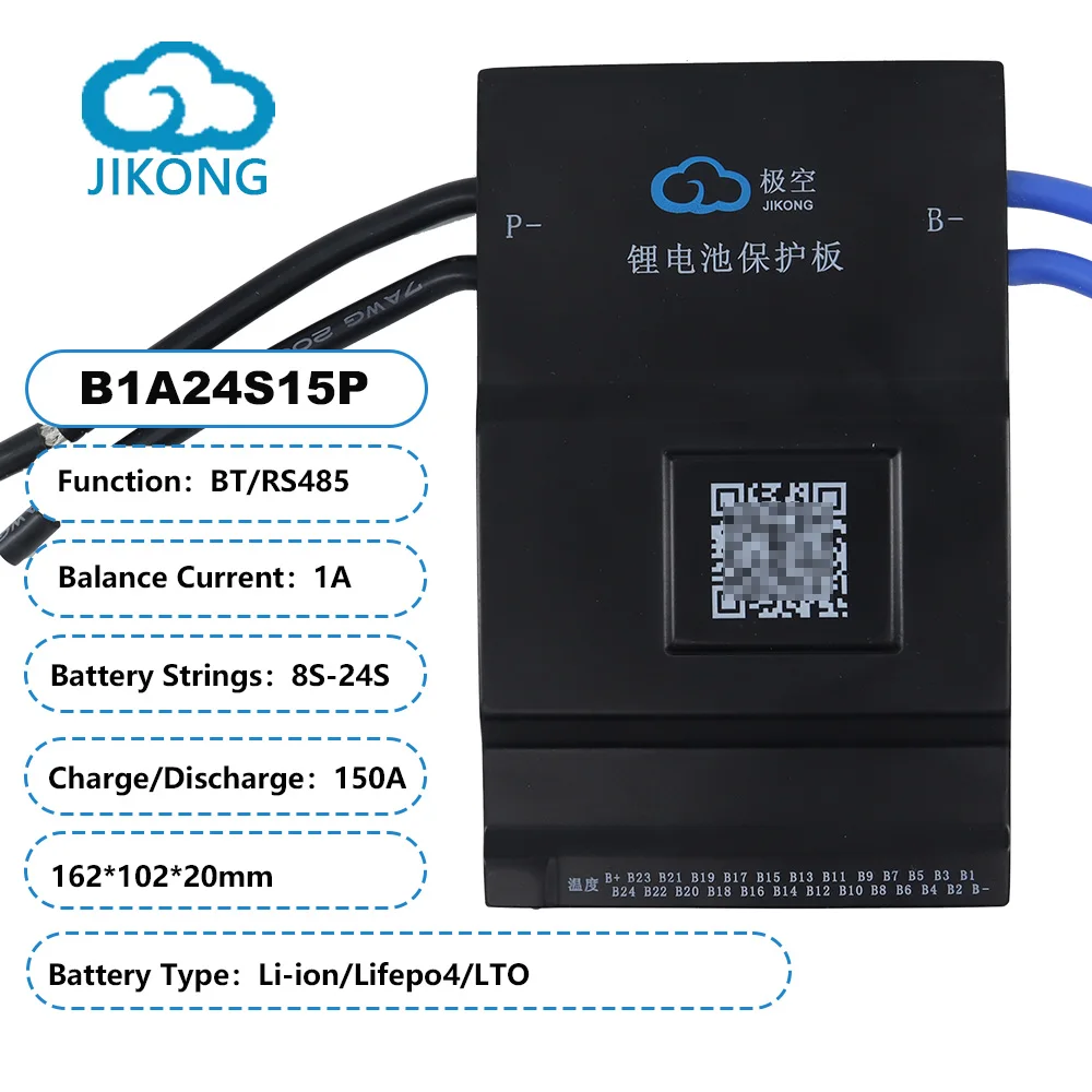 Интеллектуальная плата защиты аккумулятора с активной балансировкой JK BMS Smart, сбалансированный ток 1A, 8S, 16S, 21S, 24S, непрерывный ток A