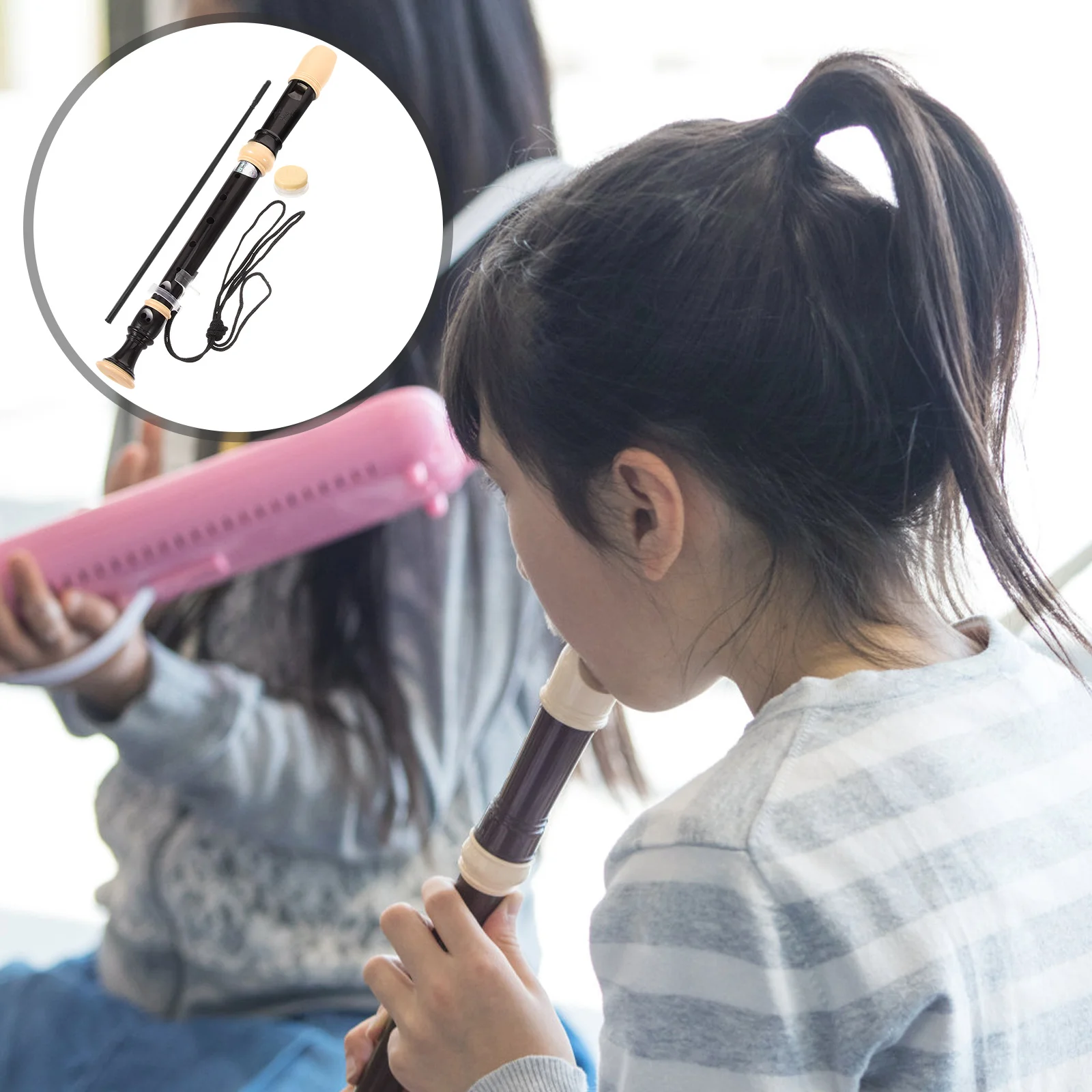 

1 Set Practice Recorder 8 Hole Clarinet Flute with Cleaning Rod Hanging Strap