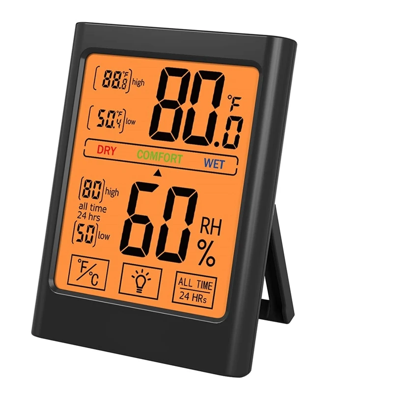 

Digital Hygrometer Indoor Thermometer Humidity Meter Room Thermometer With Temperature And Humidity Monitor (Black)