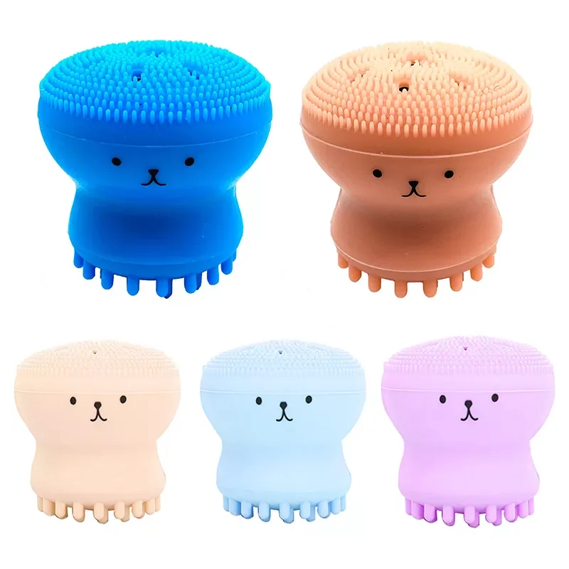 

2022New Face Cleansing Brush Facial Cleanser Octopus Shape Exfoliating Blackhead Face Clean Brush Face Scrub Washing Brush