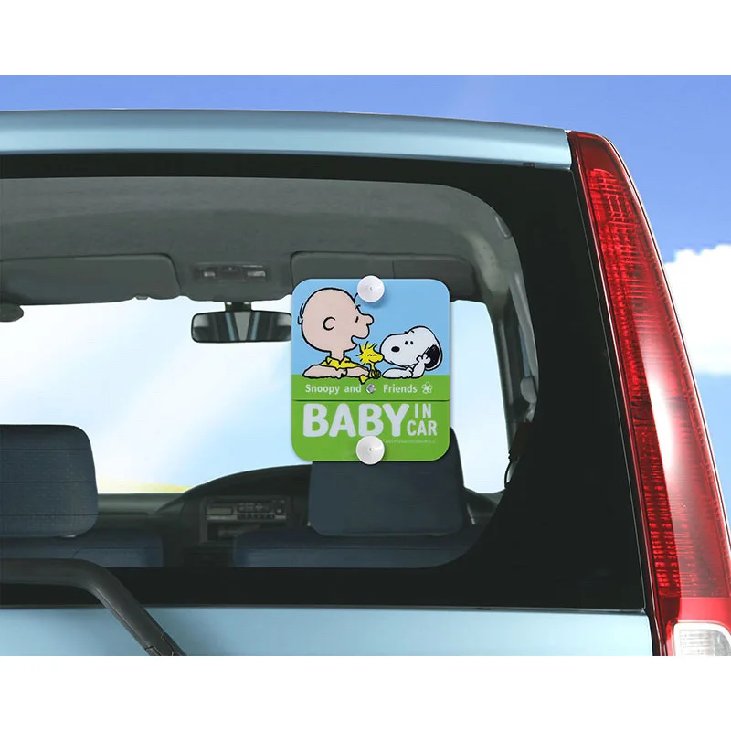 

Snoopy Cartoon Cute Car Children's Baby Reminder Sign Baby In Car Anime Toys for Children Doll for Kid Baby Birthday Gifts