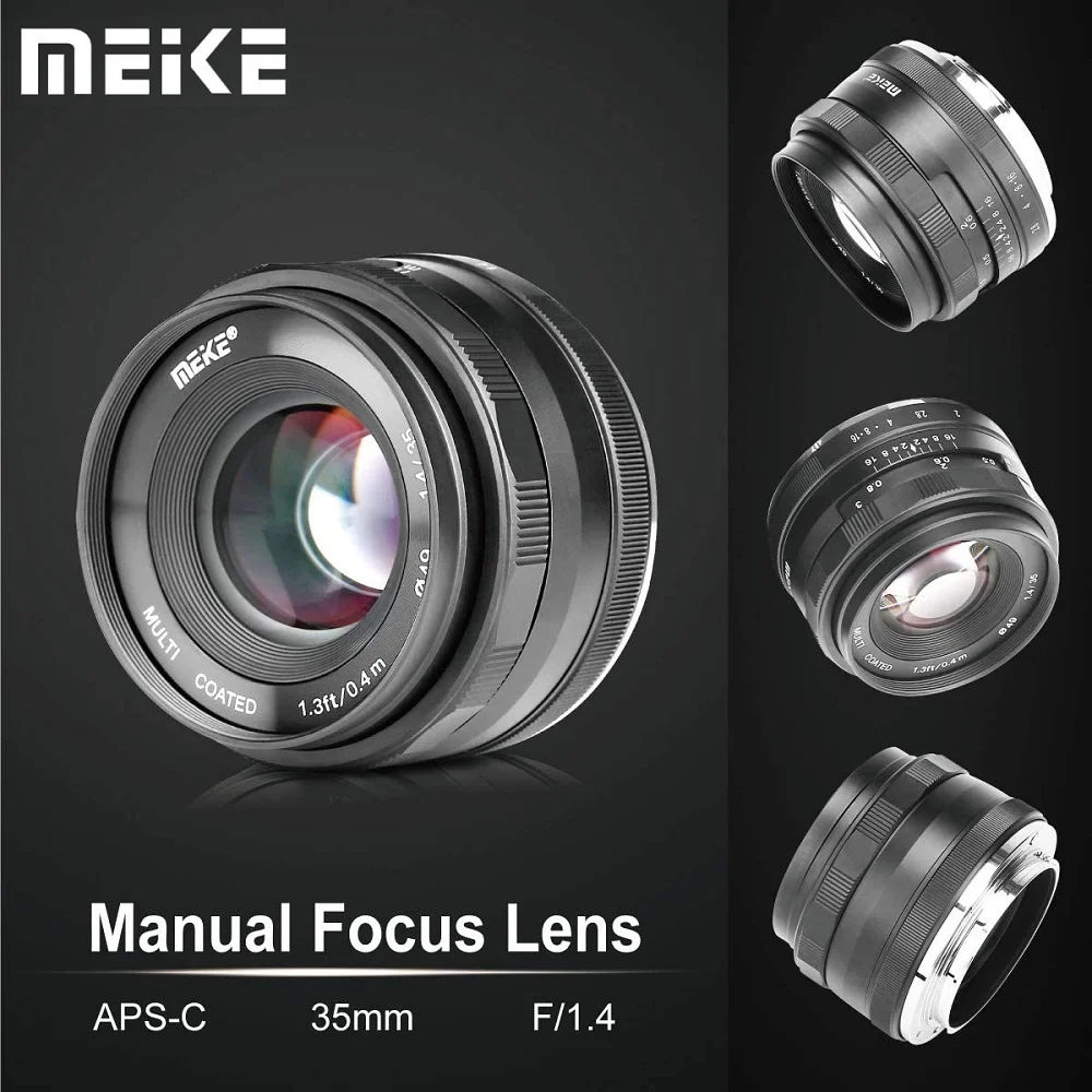 

Mcoplus Meike 35mm f1.4 Manual Focus Lens APS-C for Canon EF-M EOS M1 M2 M3 M5 M6 M10 M50 M100 M200 M6 II M50II Mirrorless Camer
