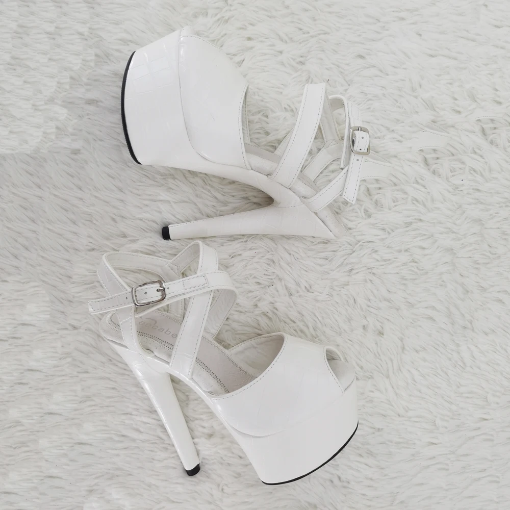 Leecabe 15CM/6Inch PU upper  platform sandals  Fish Mouth High-heeled Shoes  sexy  Pole Dancing Shoes