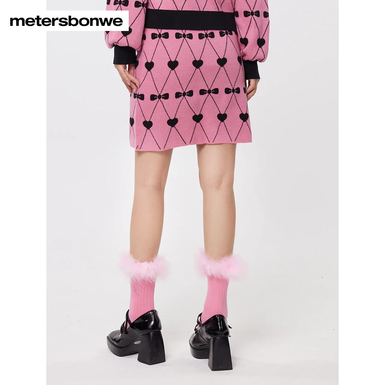 Metersbonwe-Женская шерстяная юбка 100% хлопок обычная клетчатая трапециевидная милые