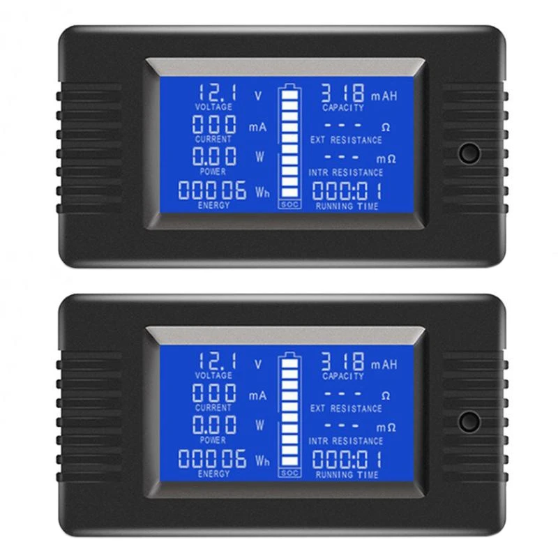 

2X 0-200V 300A Voltmeter Ammeter Digital Battery Tester Built-In Shunt Capacity Resistance Electricity Voltage Meter