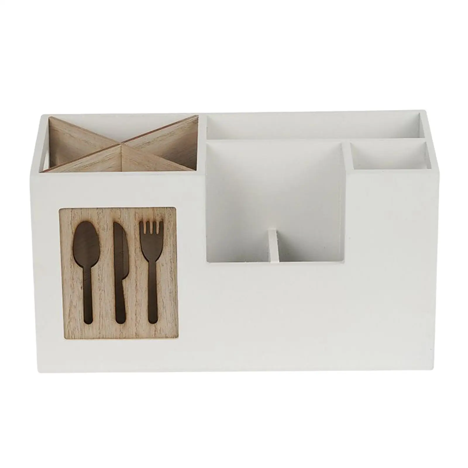 

Кухонный держатель для столовых приборов с разделителями, деревянный органайзер для столовых приборов, коробка для хранения, полка для кух...