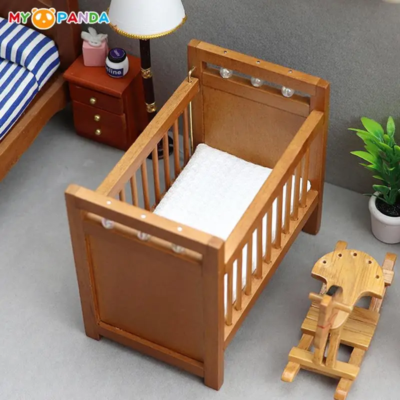 

Миниатюрная мини-мебель для кукольного домика 1:12, однотонная бордовая кроватка, белый матрас, кроватка для кукольного домика, украшение мебели