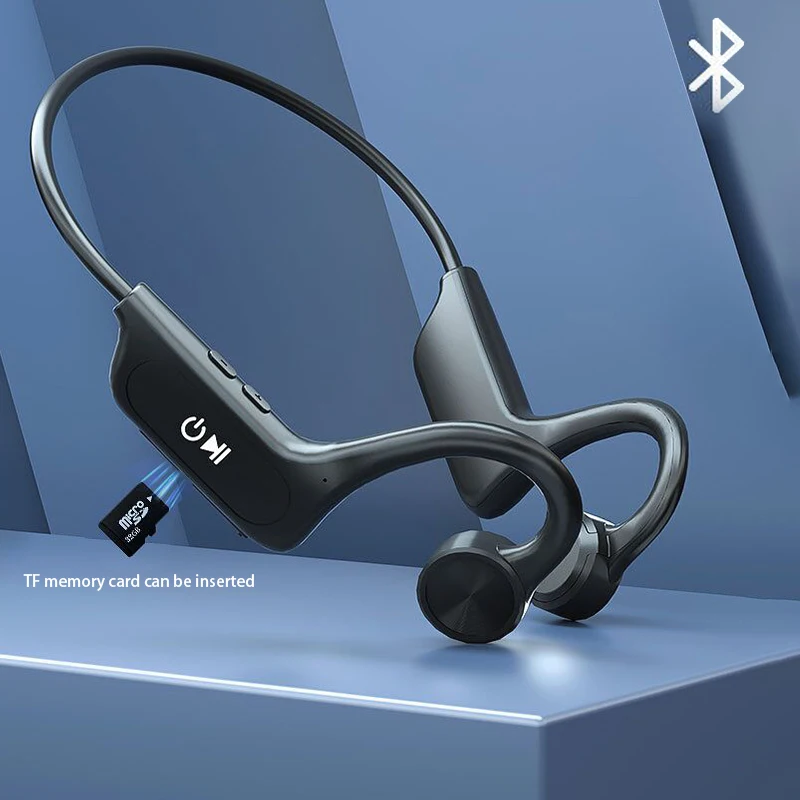 Наушники с костной проводимостью, беспроводные наушники Bluetooth 5,1, спортивные наушники-вкладыши для активного отдыха, гарнитура с микрофоном...