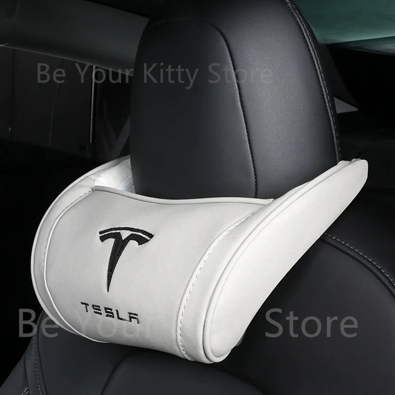 

Soft Car Headrest Cushions For Tesla Model S X 3 Y Car Supplies Seat Neck Pillow Lumbar Support Tesla Model Y 2023 Accessories