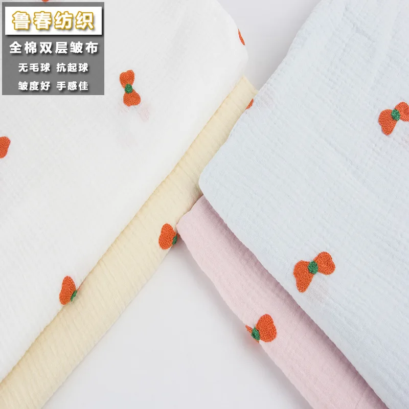 

100% Cotton Crepe Cloth 100% Cotton Crepe Cloth Double Layer Seersucker Pajama Fabric