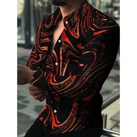 fashion luxury mens shirt button dress casual red turbulent harajuku print retro long sleeve top 2022 new hawaiian prom cardiga