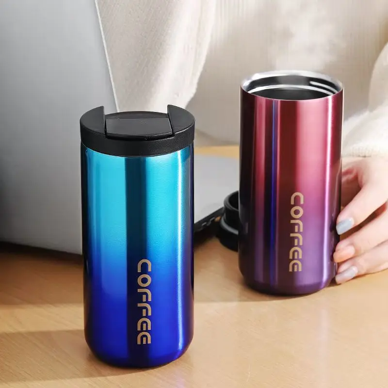 

Large Capacity Thermos Mug Coffee Cup 400ML/550ML Mug Leak-Proof Travel Hiking Thermal Cup Thermos Color Water Bottle For Gifts
