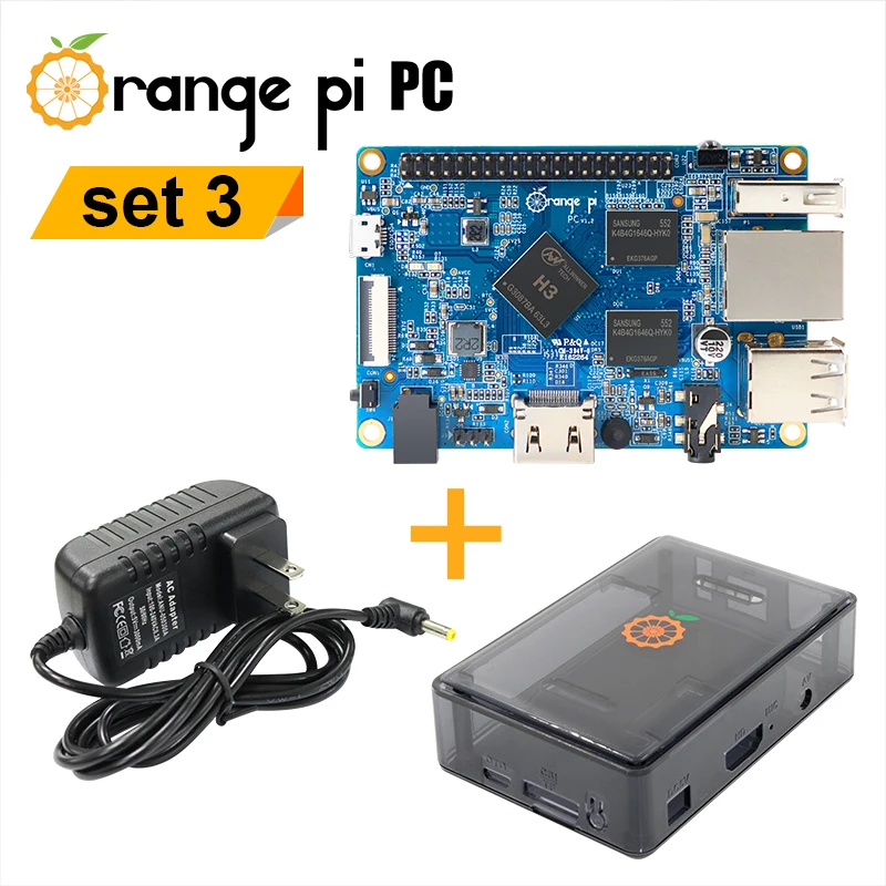 

Мини-ПК Orange Pi PC 1 ГБ с источником питания и подключением к ПК