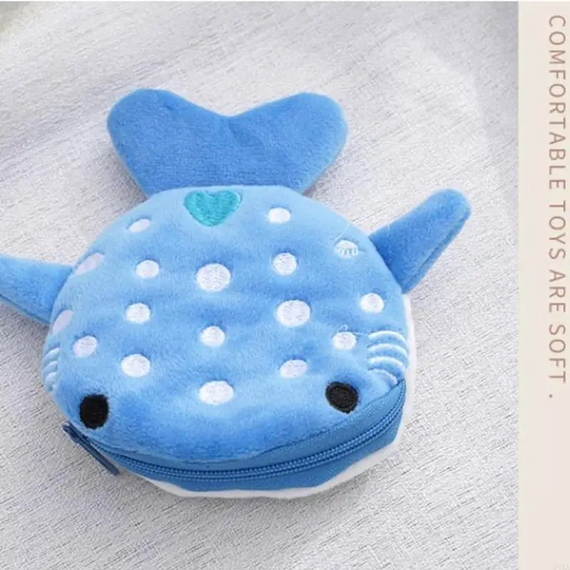 34YA Cartoon Whale Moin Swork Swrush Yearsper Shark Women's Money Holder