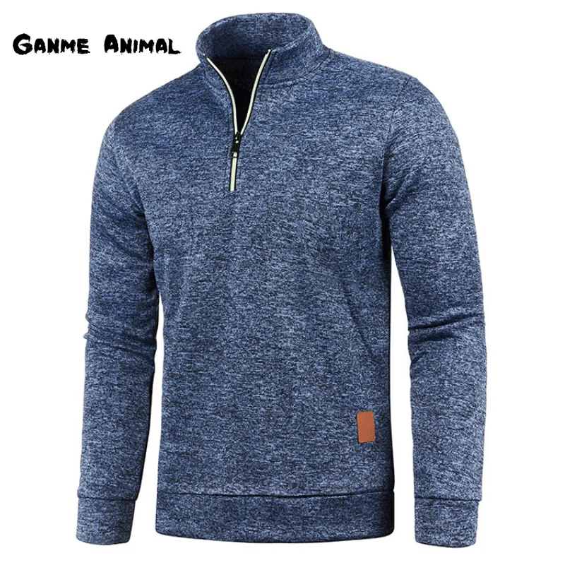 Autumn Men's Thicker Half Zipper Sweaters Pullover for Male Hoody Man Sweatshir Spring Solid Color Turtleneck Swewatshirts 4XL