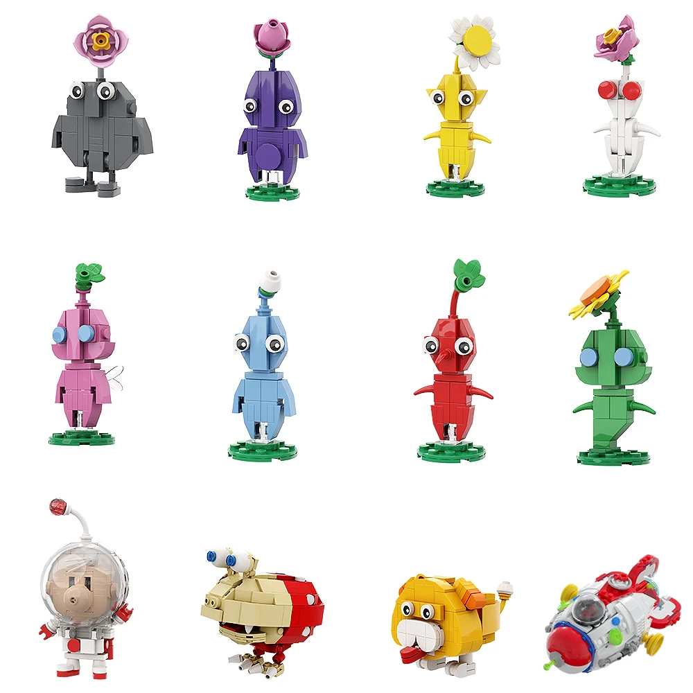 Фото MOC аниме Pikmined Hocotate Olimar Asteroid Bricks Set Monster Game №1