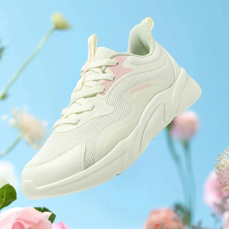 QIAODAN Running Shoes Women's 2024 Summer New Mesh Breathable Shock-absorbing Lightweight Soft-soled Sports XM16240242F