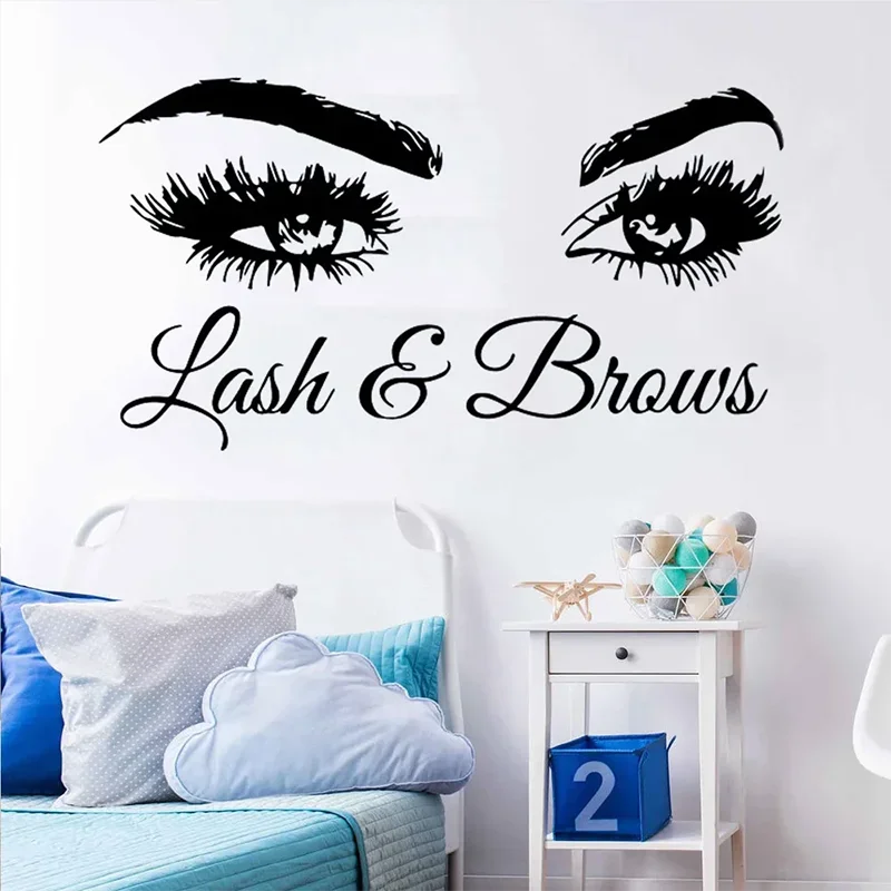 Черные наклейки для ресниц девочек украшения комнаты салонные самоклеящиеся